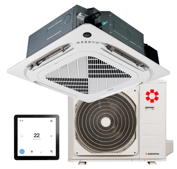 Кассетный инверторный кондиционер Kentatsu KSVB140HZRN1W/KSUNB140HZRN3/KPU95-DR